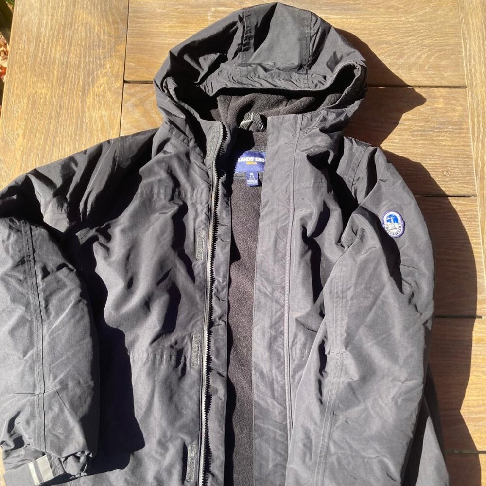 Land's End Waterproof Insulated Squall Parka, Youth (14-16), Black